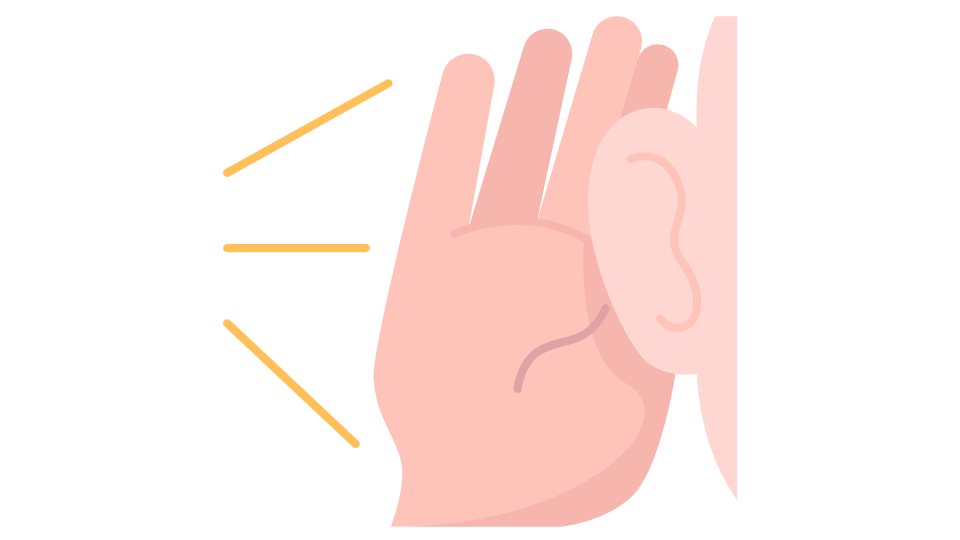 傾聴している人のイラスト｜相手の話に耳を傾ける様子